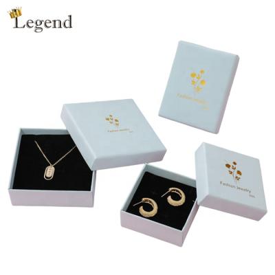 China Custom Logo Printing Square Rectangle Cardboard Ring Pendant Necklace Jewelry Packaging Box from Wholesaler Recyclable with Lid for sale