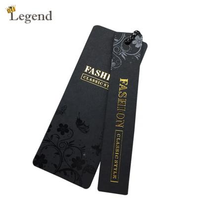 China Wholesale Price Technics Viable High Quality Luxury Outdoor Gold Foil and Spot Price UV Garment Hang Tag Label for Clothes for sale