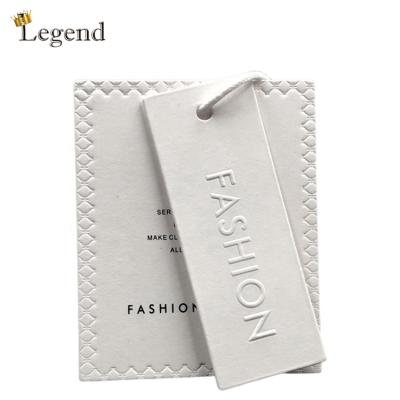 China Luxury White Hang Tag Price Label Custom Logo Printing Paper Card Clothing Recyclable Wholesale Voucher Prices for sale