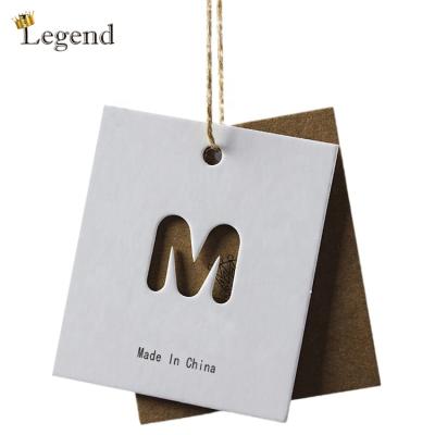 China Recyclable Kraft Paper And White Paper Card Label Garment Hang Tag Good Price Custom Product Tags For Clothing for sale