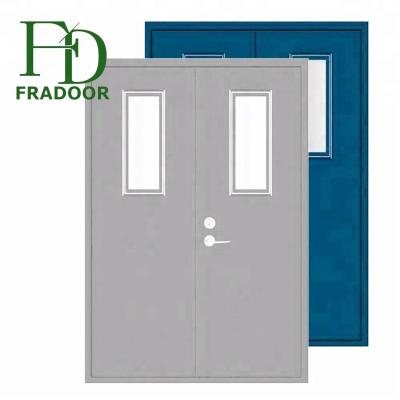 China Fire Protection Fast Production USA Certified Exterior Fire Rated Emergency Fire Steel Metal Glass Door for sale