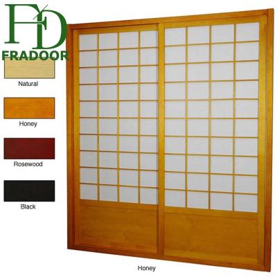 China Waterproof Wooden Floor Snag Door Indoor Solid Wood Sliding Door for sale