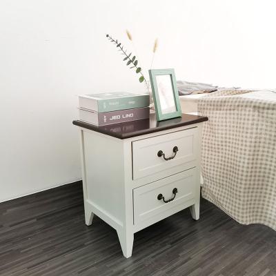 China New Elegent Appearance Bedroom Furniture Modern Bedside Table Paulownia And MDF Nightstands for sale