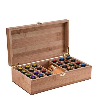 China Rectangle Handmade Natural Color Large Bamboo Essential Oil Wooden Boxes for sale