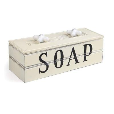 China Best Viable Selling Country Style Home Elegant Whitewash Decoration Soap Wooden Box for sale