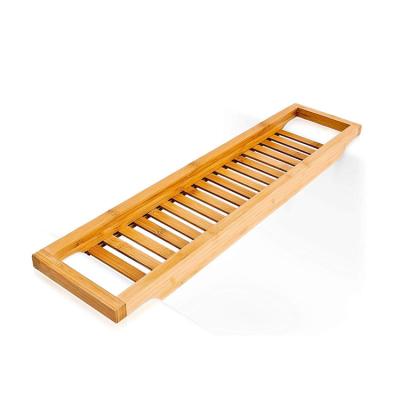 China Bathroom Decorative Handcrafted Practical Nature Hotel Bamboo Wooden Tray for Bathtub for sale