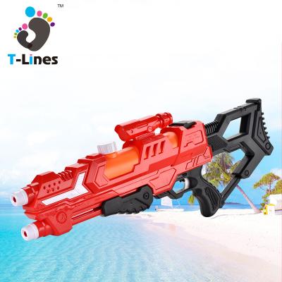 China Eco-friendly Materials Summer Outdoor Double Nozzle Air Pressure Long Range Water Gun Swimming Pool Toy For Kids for sale