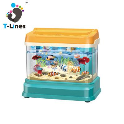 China 2021 new children's magnetic aquarium parent-child educational interaction home game simulation plays aquarium educational fishing toy for sale