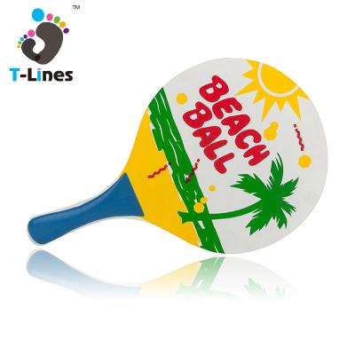 China Eco - Friendly Kids Toys Set Wooden Beach Tennis Racket With Ball for sale