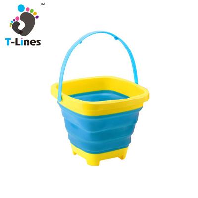 China Eco-friendly Materials Multifunctional Square Beach Bucket Outdoor Folding Toy For Kids for sale