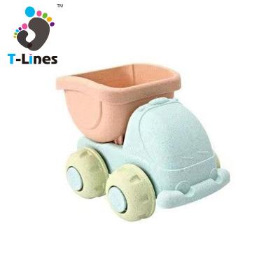 China Eco-friendly Materials Wheat Straw 4 Pieces Tank Car Toys Supplier Wholesale Sand Mold Shovel For Kids for sale