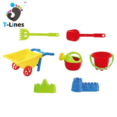 China Eco-Friendly Kids Plastic Jumbo Trolley Shovel Bucket Castle Beach Toys Set for sale