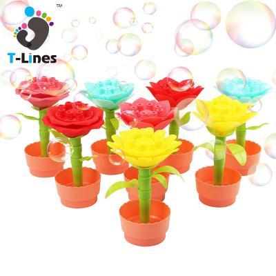 China Kids Summer Toys 4 Style DIY Flower Bubbles Kids Toys Blowing Water Bubble Blocks Set For Outdoor Party for sale