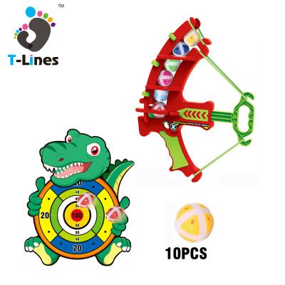 China Outdoor Sport Indoor Game Dinosaur Archery Shooting Dart Board Plastic Target Sticking Ball Toys For Children 50*8.5*39cm for sale