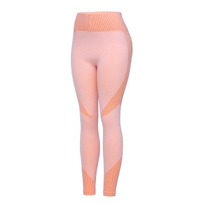 China High Quality Breathable Yoga Fitness Gaiters High Waist Light Pink And Orange Womens Sexy Pants for sale