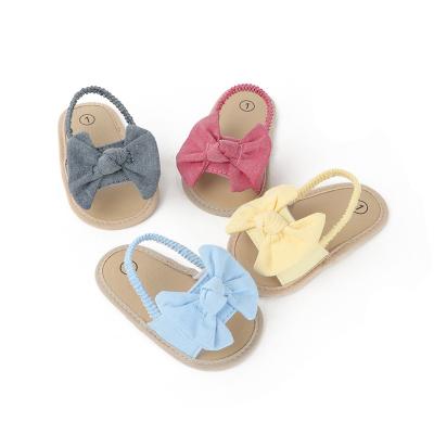 China Flat 0-1 Years Old Baby Summer Fashion Toddler Kids Sandals Elastic Band Soft Sole Canvas Shoes for sale