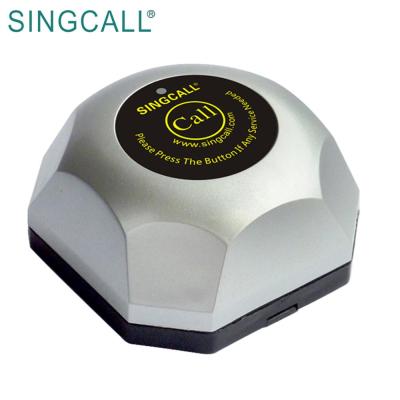 China ABS SINGCALL Radio Calling System Silver One-Button Pager , Restaurant Calling Bell for sale