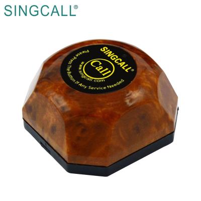 China ABS SINGCALL Radio Calls Restaurant Pager Button , Wooden Pager APE560 for sale