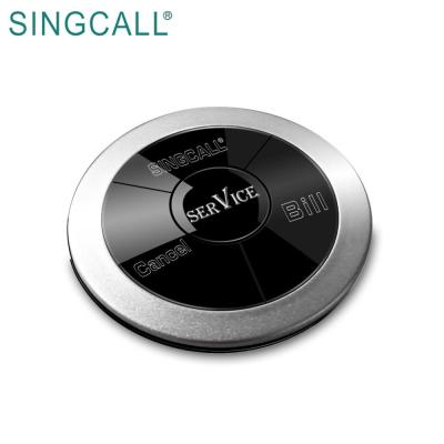 China PC SINGCALL Wireless Calling Waterproof Pager , APE330 Restaurant Coaster Silver Pager for sale