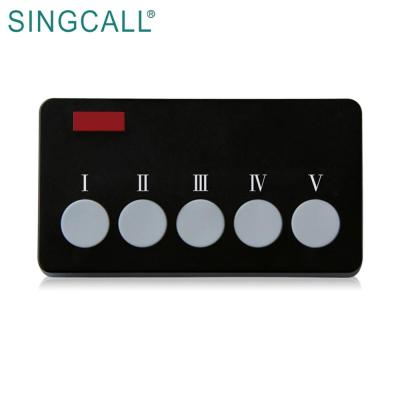 China ABS SINGCALL Waiter Wireless Service Calls Button , Five-button Restaurant Kitchen Equipment for sale