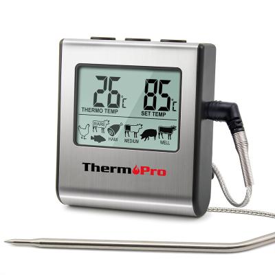 China ABS ThermoPro TP-16 Large Digital Plastic LCD Cooking Food Meat Smoker Oven Kitchen BBQ Grill Thermometer Clock Timer with Probe for sale