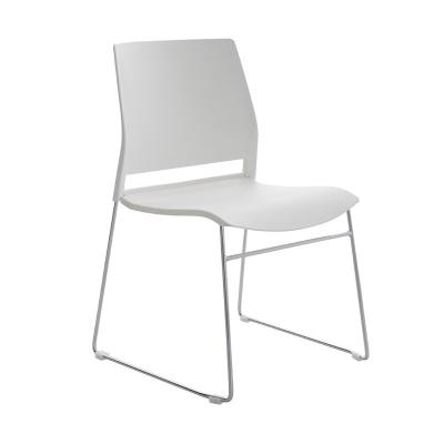 China Cooling Stackable Custom Logo China Supplier Easy Install Light And Smart Metal Frame Dining Chairs Meeting Office Chair for sale