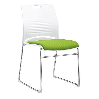 China Foshan Factory Direct Wholesale Cooling Stackable Chair Office Chair Meeting Room Plastic Training Chair With Cushion for sale