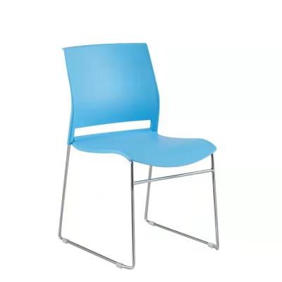 China Cooling Stackable Cheap Plastic Chair Metal Frame School Chair Training Chair Meeting Room Price PP Plastic With Armrest Cushion for sale