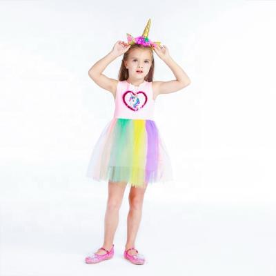 China Anti-wrinkle TV and movie costume girls dresses children fashion princess outfit Unicorn Party Clothes Birthday Party for sale