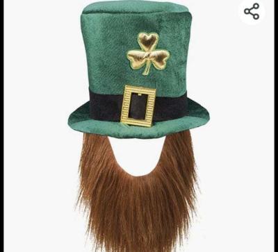 China Cosplay Cartoon Costume St. Patrick's Day Party Top Hat Shamrock Top Hat Ireland Green Hat Mask for sale