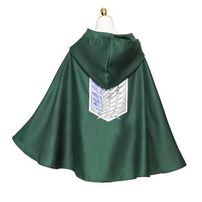 China Flannel Cape Green Cosplay Comic Costume Hot Sale Anime Costume Halloween Cover Up Attack on Titan Cosplay Hoodie Costume for sale