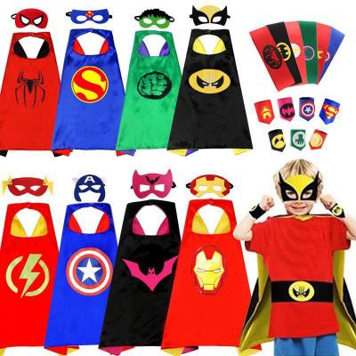 China NEW Cosplay Cartoon Costume Kid's Favorite Superhero Kids Hero Cape Cloak Set Costume For Birthday Party for sale