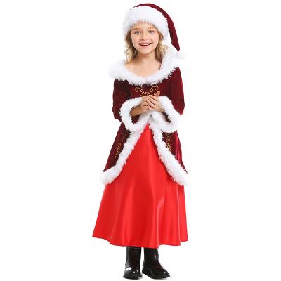 China Breathable Dress Santa Claus Cosplay Christmas Costume X'mas Santa Claus Dress Up For Girls Christmas Party Costume for sale