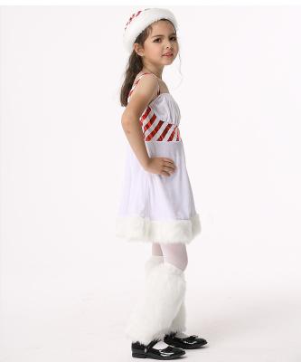 China Wholesale Breathable White Christmas Costume Kids Girls Christmas Dress Santa Claus Dress For Girls for sale