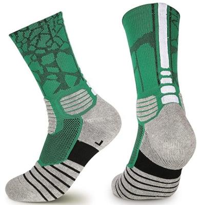 China OEM Custom Funky QUICK DRY Adult Green Performance Cushioned Crew Training Sports Socks OEM TA20123 for sale