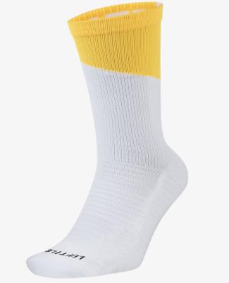 China TA20127 QUICK DRY Custom Cotton Compression Soccer Crew Football Crew White Yellow Socks For Men for sale