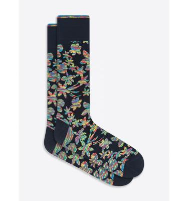 China Wholesale Fashion QUICK DRY Mercerized Cotton Knitted Floral Mens Sheer Dress Socks for sale