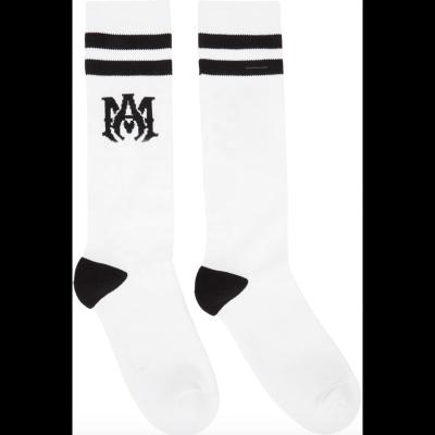 China TA21367 Mens Awesome Custom Famous Branding White Stripes Breathable Ribbed Designer Crew Sports Socks for sale