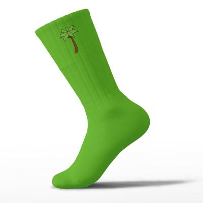 China Best Selling THETA Men's Palm Embroidery Logo Mens Custom Labels Cotton Green Socks QUICK DRY for sale