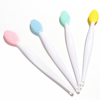 China Wholesale Deep Clean Double Side Viable Customized Soft Silicone Exfoliating Lip Blackhead Remove Sniff Cleaning Brush for sale