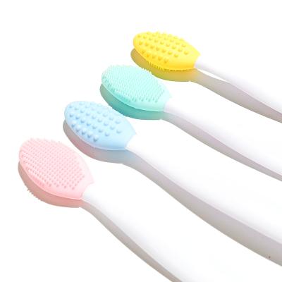 China Factory Direct Selling Viable Double Sided Silicone Lip Scrub Exfoliator Brush Nose Cleanser Exfoliating Lip Brush for sale