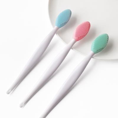 China Helps Remove Blackheads Lip Scrub Brush Easy To Carry Face Blackhead Removal Cleaning Silicone Nose Exfoliate Brush for sale