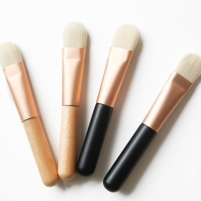 China High Quality Mini Brush Head Length Wooden Lid Brush For Mask And Foundation Luxury Cosmetic Packaging Wooden Handle Brushes for sale