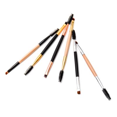 China Ideal for eyeliner and eyelash makeup eyelash dual head brush new and Two-in-One eyebrow brush portable professional eye makeup tool makeup brush wholesale for sale