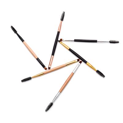 China Great for Wholesale Professional Private Label Makeup Brushes Eyeliner and Eyelash Wooden Eyebrow Brush for sale