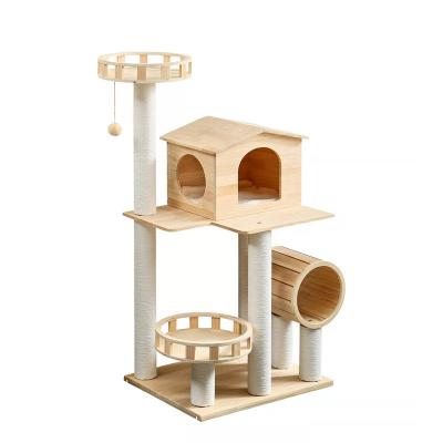 China Stocked China Factory Wholesale Large Plush Sisal Cat Tree Customized Furniture for sale