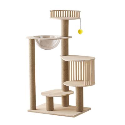 China OEM Viable Wooden Cat House Space Capsule Cat Toy For Big Pet Cooling Big Tree Wooden Furniture for sale