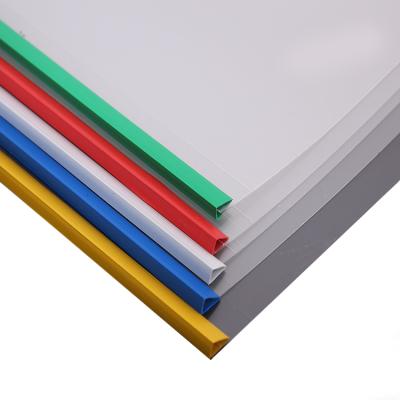 China 2021 Plastic Clear Slide Bar Report Cover Document A4 Size Office Stationery Folder for sale