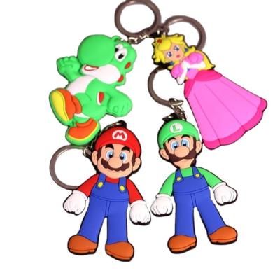 China Birthday Gift Mario Key Chain Mario Brothers Louis Anime Crystal Cartoon Keychain Children's Pendant Mario Keychains for sale