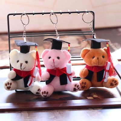 China Wholesale Cute Plush Graduation Teddy Bear Plush Toy Stuffed Custom Key Chains 10cm Mini Plush Graduation Teddy Bear Keychain Plush Key Chains for sale